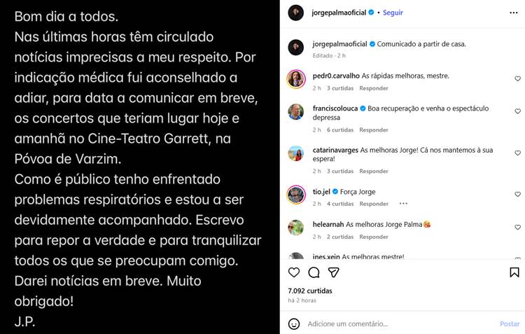 Comunicado Jorge Palma